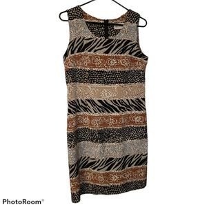 Kathy Lee  Sleeveless Sheath Dress Fair Isle Patte